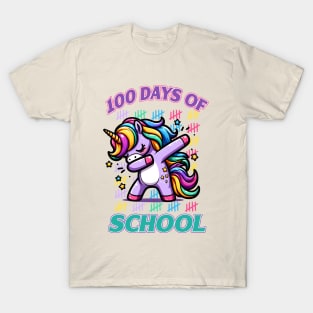 100 Days Of School Dabbing Unicorn T-Shirt